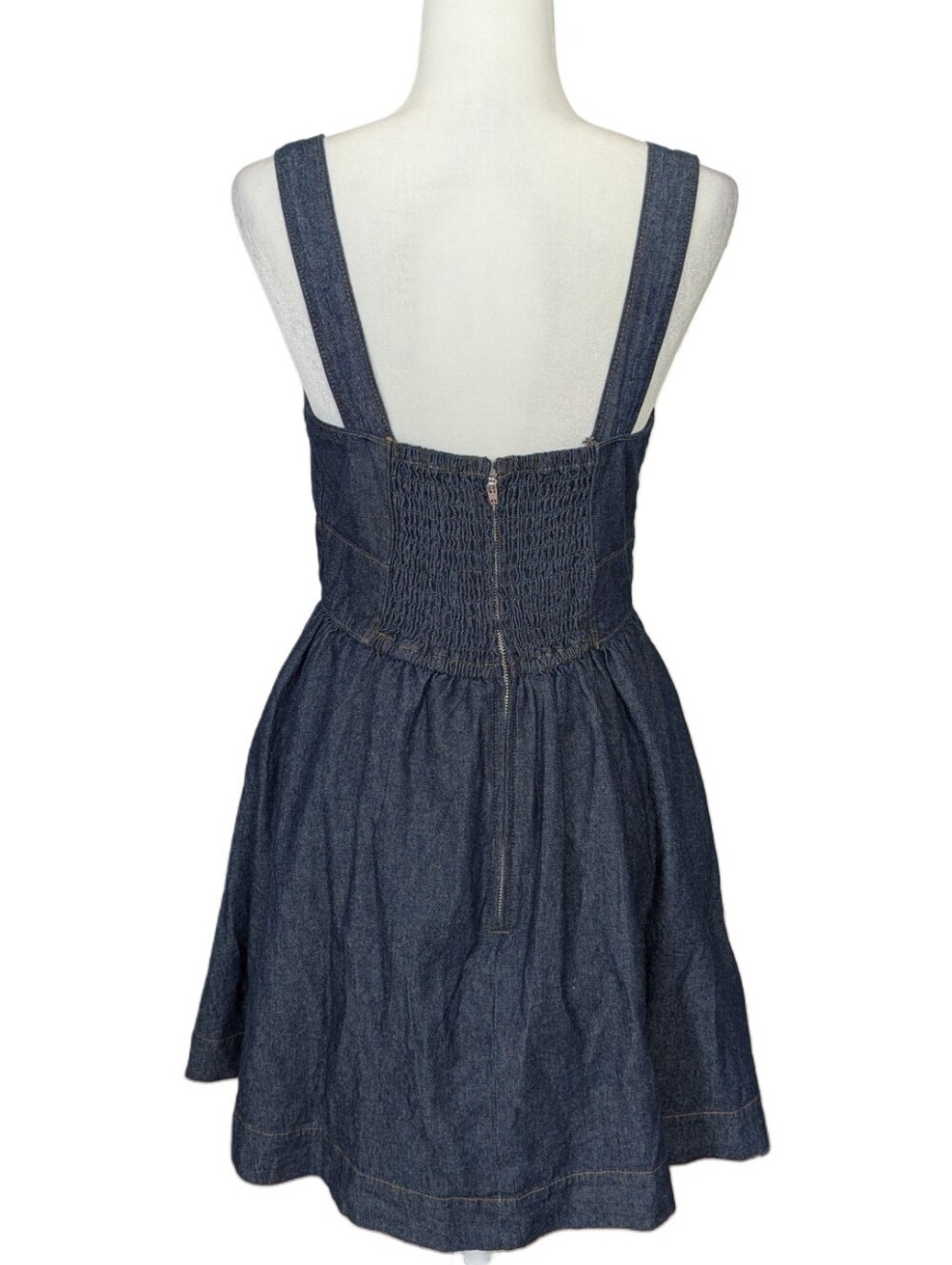 Altar'd State Womens Dark Blue Sahara Denim Sleeveless Mini Dress Size Medium - Picture 5 of 16